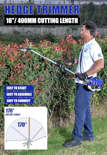 Wild Badger Power Gen2 26cc 2-Cycle Gas Weed Wacker, 4-in-1 Kit, 17-in Cut