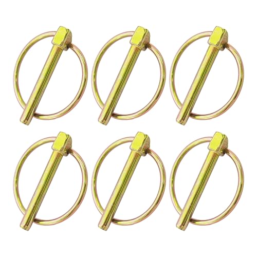 6PCS 6mm(1/4") Lynch Pin Assortment Kit with Ring, for Farm Tractors, Trailers, Trucks, Lawn Mowers & Equipment Attachments - size: 6mm/0.24”