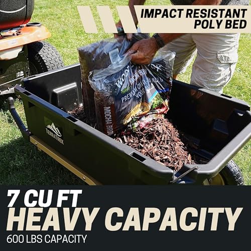 Heavy-Duty Garden Cart on Wheels – 7 Cu. Ft. 2-in-1 Utility Wagon & Wheelbarrow, Push or Tow Design, 600 lb. Capacity, All-Terrain Utility Cart with 13" Pneumatic Wheels - size: 13" Pneumatic Tire