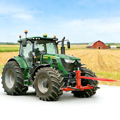 ALMULOO 47" Hay Spear, Bale Spears for Tractors, Loaders, Skid Steers Quick