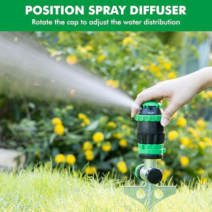 RESTMO Gear Drive Sprinkler with Metal T-Spike Base,Green - color: Green, size: 1 Pack