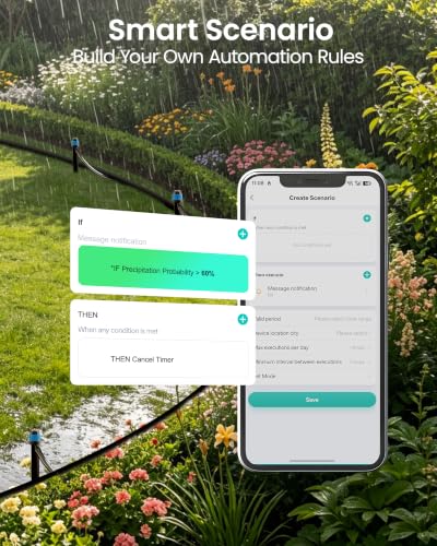 Smart Irrigation System App Remote Control 100W Custom Schedule Dual Zone - size: DPW-100W