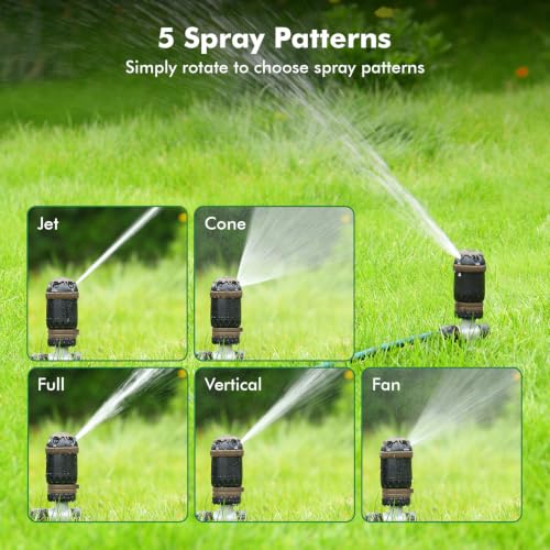 RESTMO 2 Pack Gear Drive Sprinkler with Step Spike Base, Brown - color: Brown, size: 2 Pack