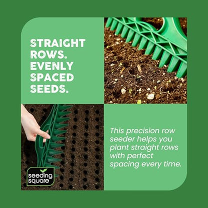 Row Seeder Tool for Precise Seed and Seedling Spacing in Trays and Gardens.