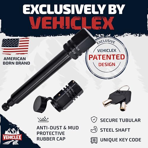 Vehiclex Trailer Hitch Pin Lock for 2" and 2.5" Receiver, Class III & IV - size: 2"-2.5" receiver