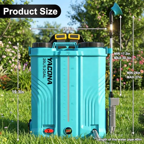 Backpack Sprayer Battery Powered 5 Gallon, 100 PSI Electric Garden Sprayer