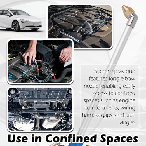Air Engine Cleaning Gun Elbow & 3.93Ft Hose,Pneumatic Air Nozzle Blow Gun High Pressure Airs Spray Guns for Narrow Space,Universal Siphon Spray Guns for Car Engine Dust Cleaning