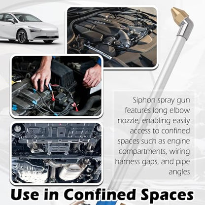 Air Engine Cleaning Gun Elbow & 3.93Ft Hose,Pneumatic Air Nozzle Blow Gun High Pressure Airs Spray Guns for Narrow Space,Universal Siphon Spray Guns for Car Engine Dust Cleaning