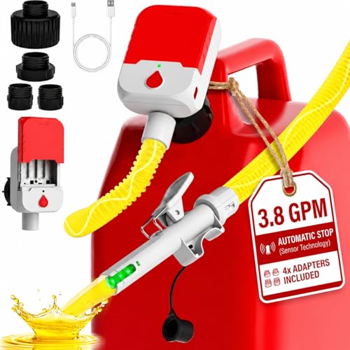 Bonviee Fuel Transfer Pump with Auto-Stop, 3.8 GPM, Battery or USB Powered