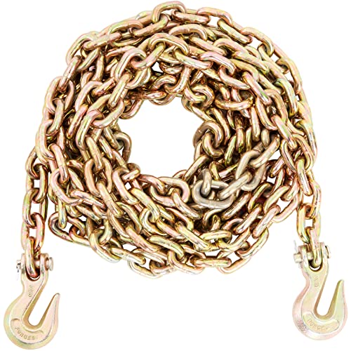 VEVOR Transport Binder Chain, 3/8''x20' Tow Chain with Grab Hooks 7100lbs - size: 3/8 Inch, style: 1 Pack