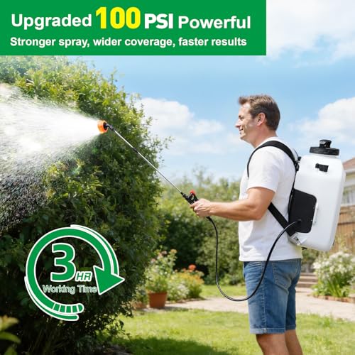SideKing 4.2 Gallon Backpack Sprayer Battery Powered, 100 PSI Electric Garden Sprayer Compatible with Makita 12V Battery, Weed Sprayer with Telescopic Wand & 4 Nozzles for Lawn, Yard & Pest Control