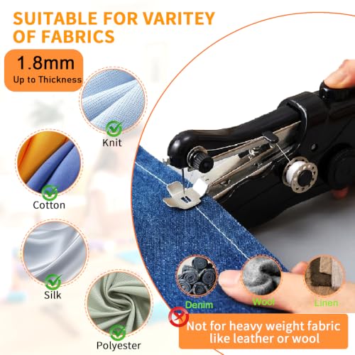 Upgrade Handheld Sewing Machine for Adult Beginners,Black