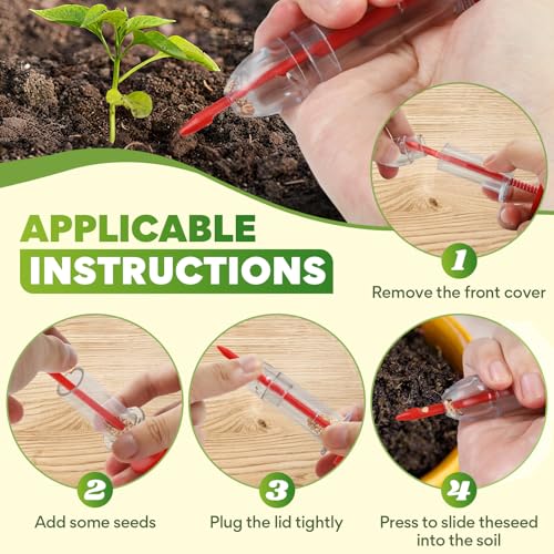 7 Pcs Seed Planter Tools, 12-Hole Garden Dibber, Seed Spreader