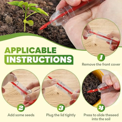 7 Pcs Seed Planter Tools, 12-Hole Garden Dibber, Seed Spreader