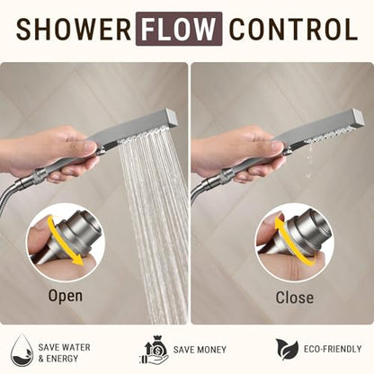 G-Promise Metal Shower Head Shut Off Valve, Flow Control Valve - color: Brushed Nickel