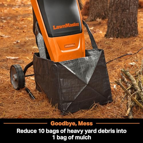 LawnMaster Electric Wood Chipper 1.5'' Cutting Diameter with Bag, FD1501