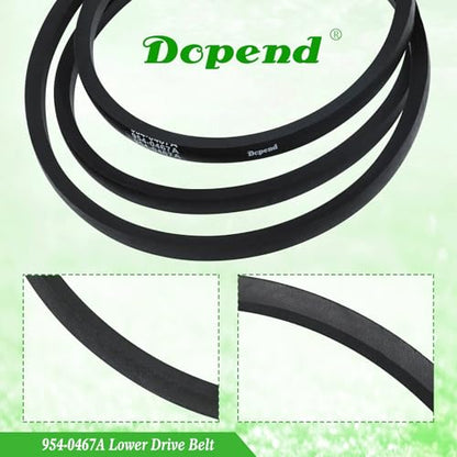 954-0467A Lower Drive Belt 5/8'' x 91'' for Craftsman LT2000, Cub Cadet LTX1040, MTD, Troy Bilt Drive Belt, Replaces 954-0467A Drive Belt 954-0467, 754-0467A, 754-0467 - size: 954-0467A