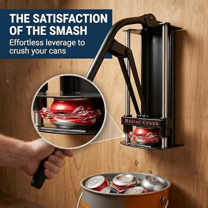 Heavy Duty Wall Mounted Can Crusher | Recycling 12/16/24/32oz