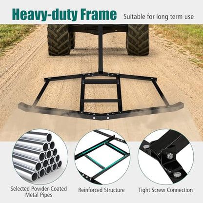DREAMADE 74" Driveway Drag Harrow, Tow Behind Landscape Harrow - size: 74"