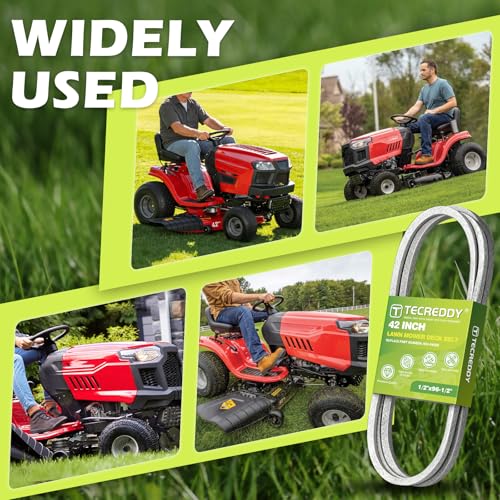 954-04060C Mower Deck Belt for Troy Bilt Bronco Pony MTD 42 inch Riding Lawn Mower, 954-04060B 954-04060 754-04060B 754-04060 754-05056 Aramid Cord Deck Belt, 1/2" X 96-1/2" - size: 96.5"L x 0.5"W