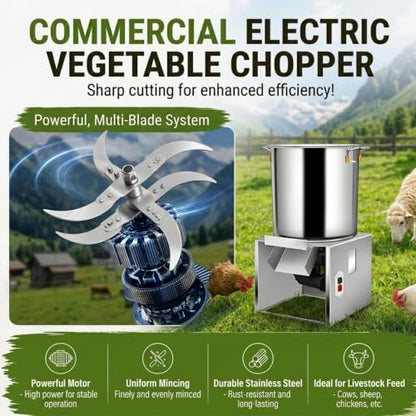 Animal Feed Grinder/Vegetable Chopper,Titanium Alloy Blades,Stainless Steel