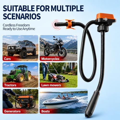 Cordless Fuel Transfer Pump, 3.2 GPM Portable Fuel Pump Supports Dewalt 20V