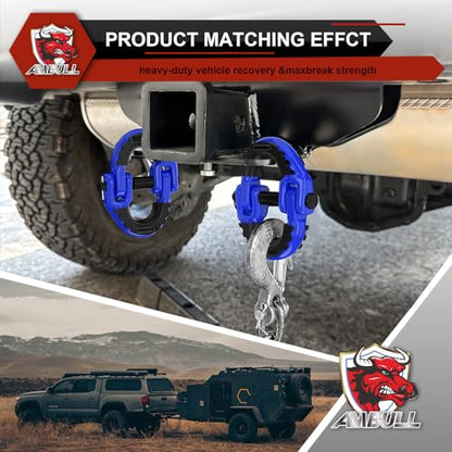 2 Pack 1/2" Safety Chain Connector Link, G80 Tow Hitch Hammerlock Coupling Link, Tow Chain Connector with 12000 lbs Loading (Blue) - color: Blue