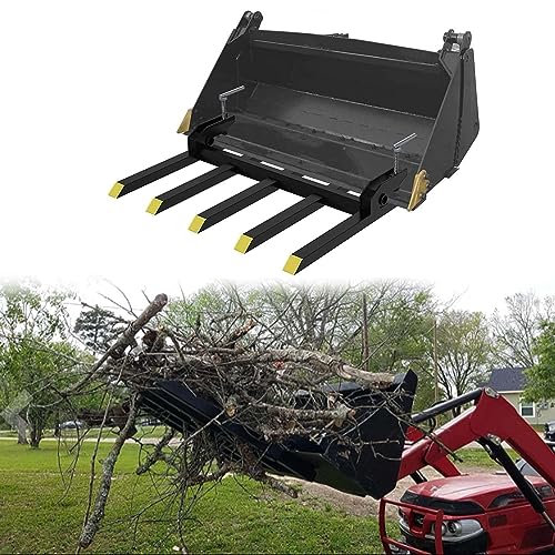 Clamp On Debris Forks 48" Bucket, 2500 lbs Capacity Heavy Duty Quick Attach Pallet Forks for Tractor Loader Skid Steer