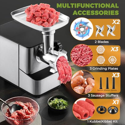 Electric Meat Grinder 3200W Multi-functional with Storage Function