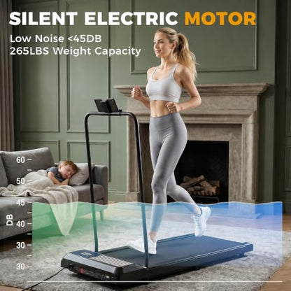 Gkyet Walking Treadmill Pad with Incline, 2.5 HP Under Desk Treadmill - color: Black