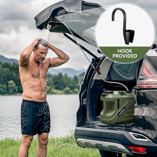 SPACEREST Portable Camping Shower with 5-Gallon Water Jug, 2 Batteries