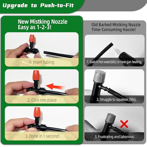 40PCS Push-to-Fit Drip Irrigation Micro Spray Emitters for 1/4 inch Irrigation Tubing, Three-Way Adjustable Atomizing Nozzle, Irrigation Dripper Sprinklers for Garden Greenhouse Agricultural - size: 40PCS Drip Irrigation Micro Spray Emitters