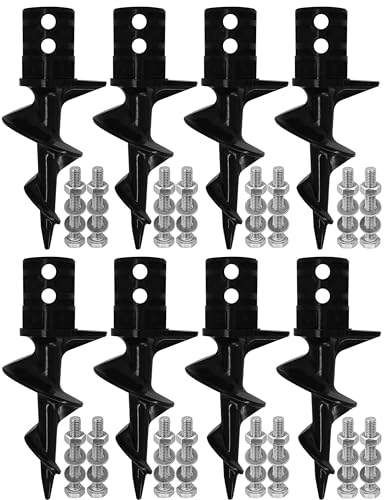 Dock Auger for 2" OD Pipe w/ 1.725" ID or 1.790" ID, Dock Sand Auger for PVC Tubing Sandbar Anchor or Aluminum Dock Post Pole,Stationary/Floating Dock Auger Anchors for Mud,Sand,Lake,Clay,River Bottom - style: 8 Pack Dock Augers