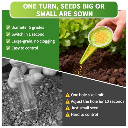 Seed Planter Tool 17-Piece Garden Dibber Set with Seed Dispenser