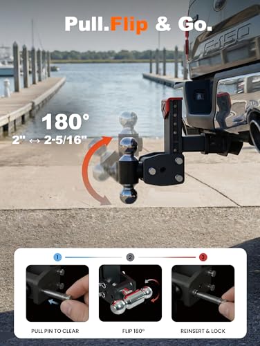 Young Adjustable Trailer Hitch, 2in Receiver, 6in Drop/Rise - size: 2" x 6" Drop