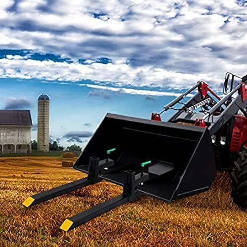 Clamp On Pallet Forks Adjustable Stabilizer Bar - Pallet Forks Clamp On For Tractor Bucket,43''without Stabilizer Bar - size: 43''without Stabilizer Bar