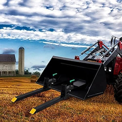 Clamp On Pallet Forks Adjustable Stabilizer Bar - Pallet Forks Clamp On For Tractor Bucket,43''without Stabilizer Bar - size: 43''without Stabilizer Bar