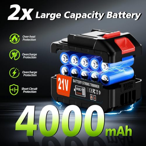 Cordless Weed Wacker, 21V Electric Weed Eater Battery Powered