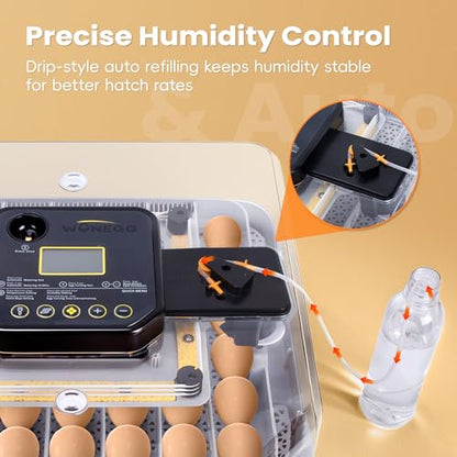48 Incubators for Hatching Eggs, Egg Incubator with Automatic Egg Turning and Humidity Control, Temp Control, Egg Candler, Auto Water Refilling, Incubator for Chicken Eggs, Duck and Quail Eggs
