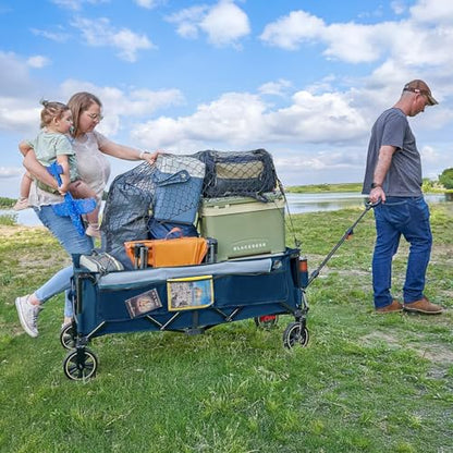 Timber Ridge 51.2'' Extended Collapsible Wagons Carts Foldable - color: Blue, size: 400L