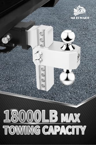 METOWARE 2.5'' Aluminum Adjustable Trailer Hitch, 8'' Drop/Rise,18K GTW - color: Sliver, size: 8'' Drop