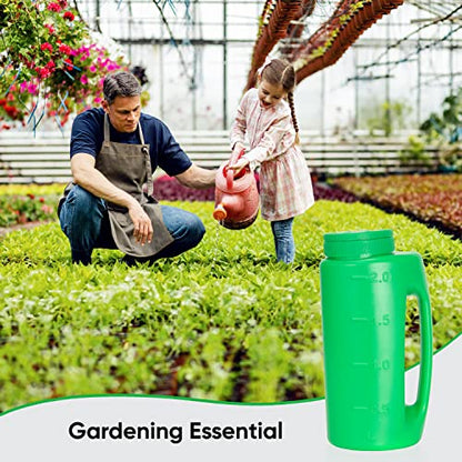 Superio Lawn Seed Spreader, Handheld Shaker for Lawn Seeds, Ice Melt Salt, Calcium, Deicer, Weed and Feed Spreader, 2 Liter, Adjustable Hole Size, with Cut Out Handle - color: Green