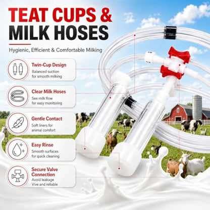 Nakkaa 2 in 1 10L Cow and Goat Milking Machine