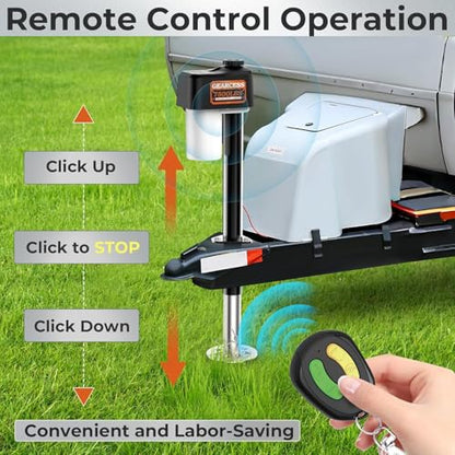 Electric Trailer Jack 7500LBS, RV Electric Tongue Jack with 2 pcs Remote - size: Trailer Jack with Remote Controls