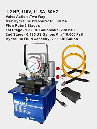 AMZCNC Two Way Electric Hydraulic Pump, 110V/120V 10K PSI - style: 10000Psi Two Way