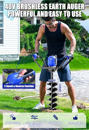 Wild Badger Power 40V Cordless Electric Earth Auger Post Hole Digger Kit