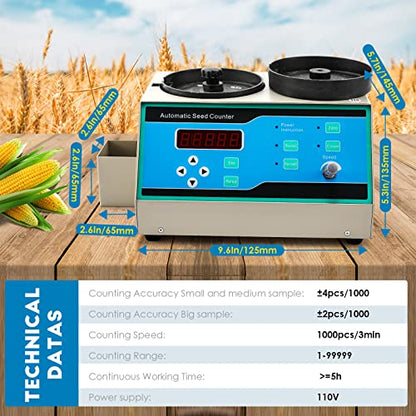 CGOLDENWALL Automatic Counter Machine Microcomputer Counting Instrument for Rice Seeds Soybean Corn Wheat Sunflower Vegetable Grain Blue(SLY-C for Various Shapes)