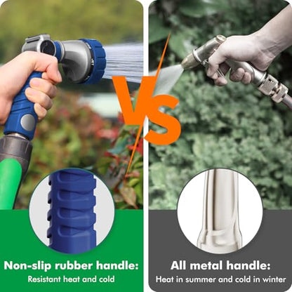 RESTMO Heavy Duty Hose Nozzle, Metal Garden Water Hose Sprayer - color: Blue
