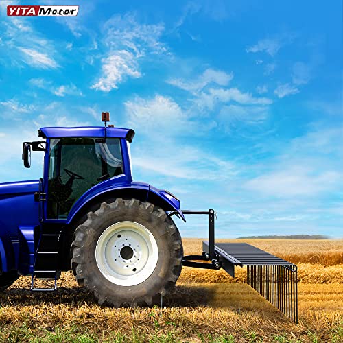 YITAMOTOR 72" Tow Behind Landscape Rake, 3 Point Pine Straw Rake for CAT 1 - size: 72 Inch - Black