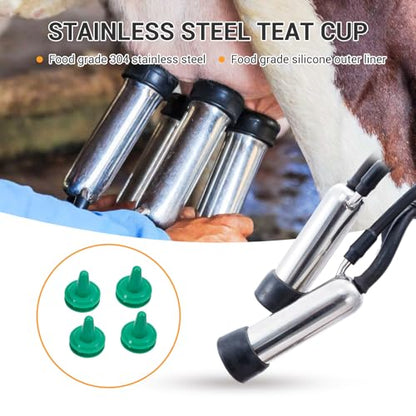 Electric Milking Machine, 25L Stainless Steel Cow Milker Cart